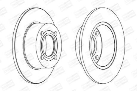 CHAMPION VW Диск тормозной задн. 10mm Audi 80/100 82-96 561312CH