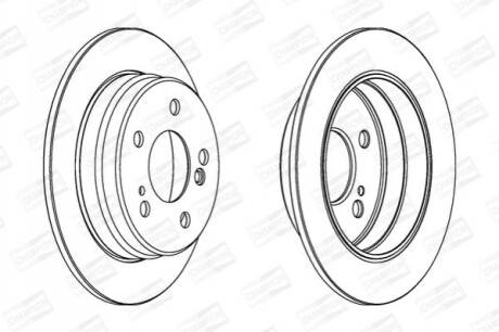 Гальмівні диски – 2 шт. (задні) CHAMPION 561333CH (фото 1)