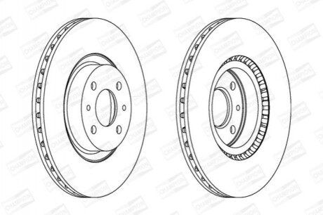 Гальмівний диск (передній) CHAMPION 561387CH (фото 1)