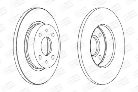 Диск гальмівний ВАЗ 2108 передн. (2 шт.) (вир-во CHAMPION) 561388CH