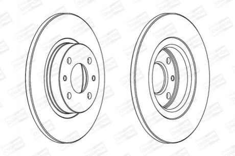 CHAMPION FIAT Диск тормозной передний Alfa Romeo 145/146,Bravo,Tempra,Panda 03-,Marea,Punto,Lancia 561469CH