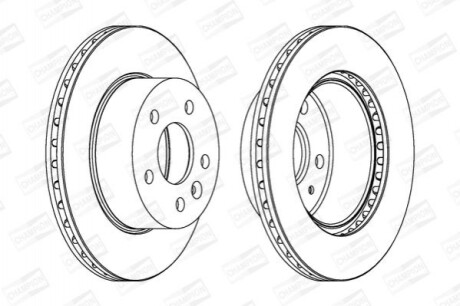 Гальмівний диск вентильований (передній) CHAMPION 562054CH (фото 1)