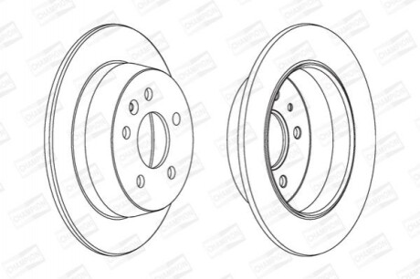 Гальмівні диски – 2 шт. (задні) CHAMPION 562065CH (фото 1)