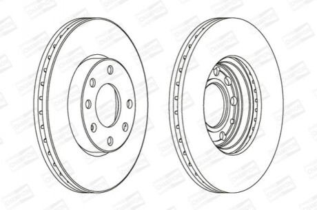 Гальмівний диск вентильований (передній) CHAMPION 562069CH (фото 1)