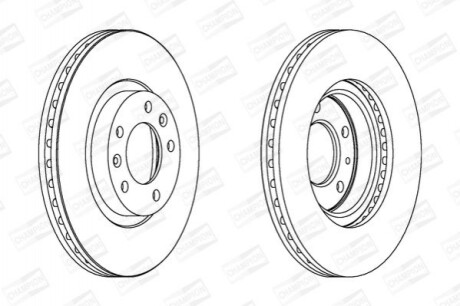 Тормозные диски - 2 шт. (передние) CHAMPION 562126CH (фото 1)
