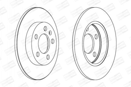 Гальмівні диски – 2 шт. (задні) CHAMPION 562177CH (фото 1)