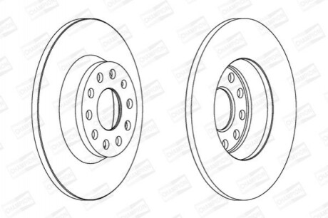 Гальмівний диск (задній) CHAMPION 562258CH (фото 1)