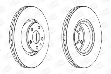 Гальмівний диск вентильований (передній) CHAMPION 562265CH-1 (фото 1)