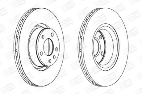 Гальмівний диск (передній) CHAMPION 562271CH (фото 1)