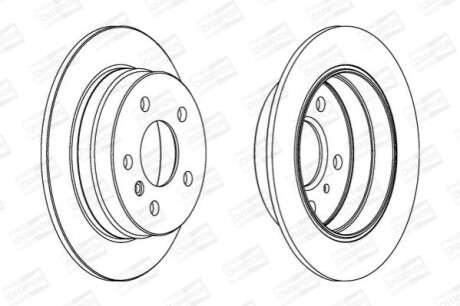 Гальмівні диски – 2 шт. (задні) CHAMPION 562274CH (фото 1)