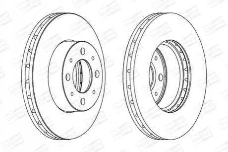 CHAMPION FIAT Диск тормозной передн.500 07-,Panda 04-,Ford Ka 08- 562296CH