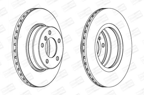 Тормозные диски - 2 шт. (передние) CHAMPION 562320CH (фото 1)