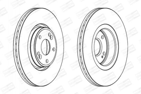 Тормозные диски - 2 шт. (передние) CHAMPION 562381CH (фото 1)