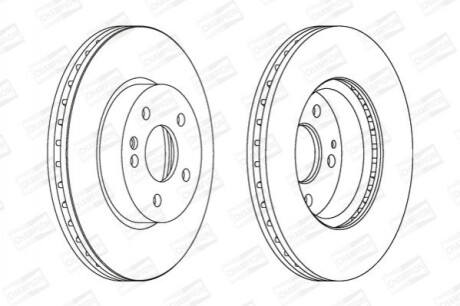Гальмівні диски – 2 шт. (передні) CHAMPION 562392CH (фото 1)