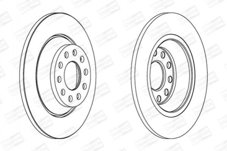 Гальмівні диски – 2 шт. (задні) CHAMPION 562438CH (фото 1)