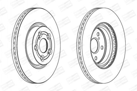 Гальмівні диски – 2 шт. (передні) CHAMPION 562439CH (фото 1)