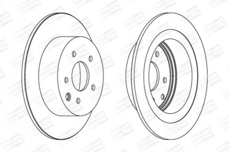 Гальмівний диск (задній) CHAMPION 562576CH (фото 1)
