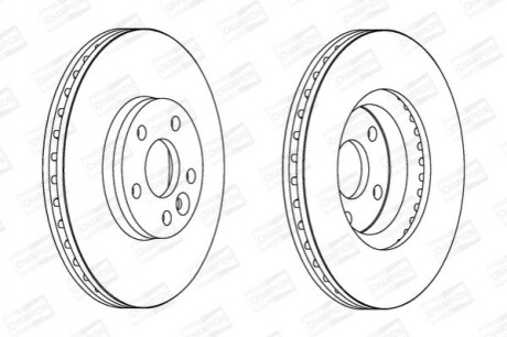 Тормозные диски - 2 шт. (передние) CHAMPION 562628CH (фото 1)