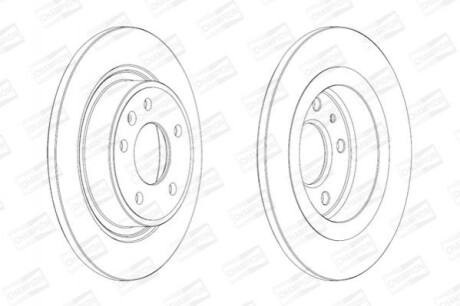Гальмівні диски – 2 шт. (задні) CHAMPION 562640CH (фото 1)