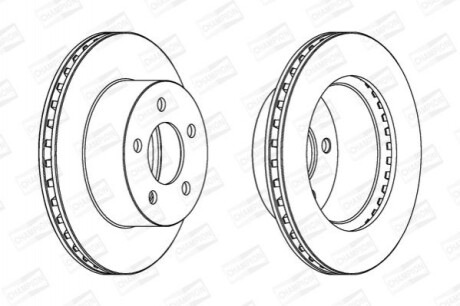 CHAMPION JEEP Диск тормозной передний Cherokee,Grand Cherokee,Wrangler 84-07 562802CH