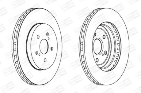 Гальмівний диск передній Lexus RX / Toyota Harrier HighLander (2003->) CHAMPION 562824CH (фото 1)