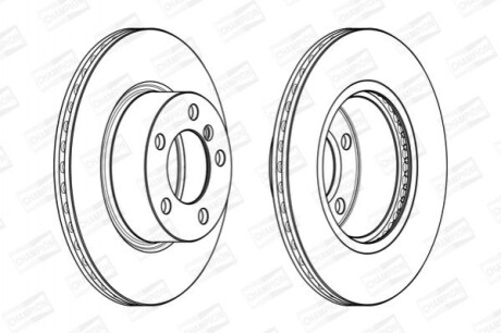 Гальмівний диск передній BMW 1-Series, 3-Series, 4-Series CHAMPION 562976CH (фото 1)