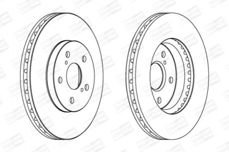 Гальмівний диск вентильований (передній) CHAMPION 563047CH (фото 1)