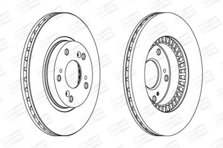 Гальмівні диски – 2 шт. (передні) CHAMPION 563147CH (фото 1)