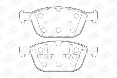 Дисковые тормозные колодки (передние) CHAMPION 573293CH (фото 1)