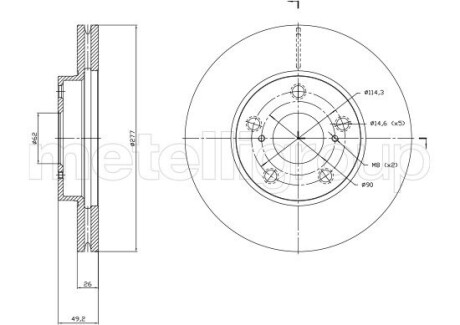 CIFAM TOYOTA гальмівний диск передн.Auris 12-,Corolla 13- 800-1523C