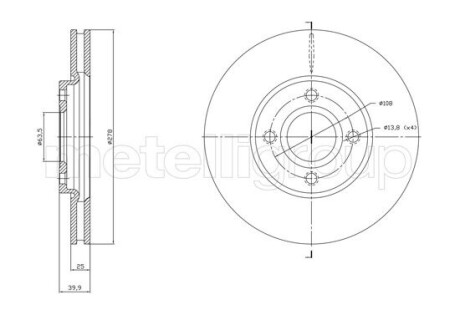 CIFAM FORD диск гальм. передн. ECOSPORT 13- 800-1768C