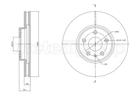 CIFAM FORD гальмівний диск передн. MONDEO V 14- 800-1790C