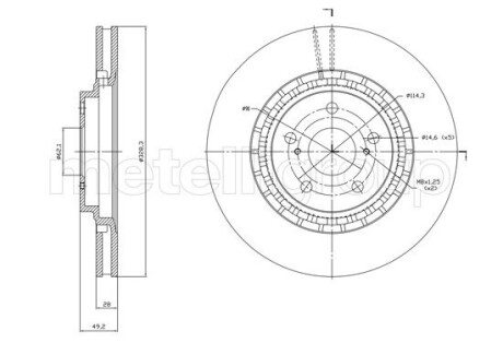 CIFAM TOYOTA Гальмівний диск передній RAV 4 IV 2.0-2.5 12-, LEXUS NX (_Z1_) 200 (ZGZ10_, AYZ10_, AGZ10) 14- 800-1825C