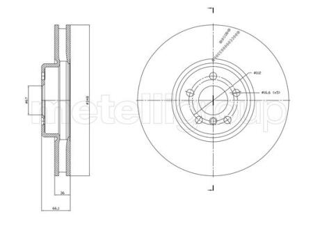 CIFAM BMW Гальмівний диск передній лівий 3 (G20, G80, G28) 18-, X3 (G01, F97) sDrive 18 d 18-20 800-1867C