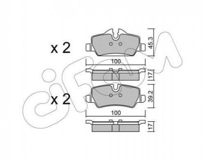 MINI Колодки гальмівні задні MINI COOPER 1.2-2.0 2013- CIFAM 822-1014-0 (фото 1)
