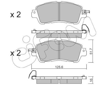 CIFAM MAZDA Колодки гальмівні передні 2 Хетчбек (DL, DJ) 1.5 14- 822-1085-0