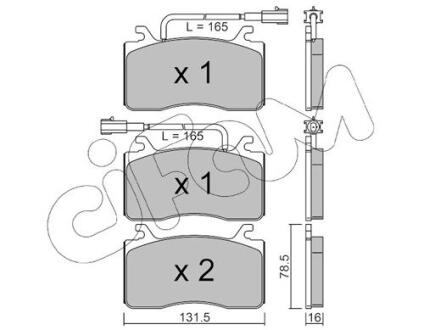 CIFAM ALFA ROMEO гальмівні колодки передні (з датч.) GIULIA 2.0 16- 822-1100-0