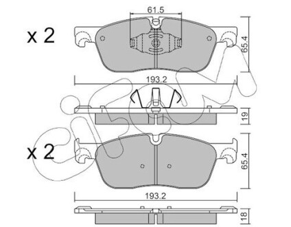 CIFAM LAND ROVER К-т передн. гальм. колодок Discovery Sport 2,0-2,2 14-, Range Rover Evoque 2,0-2,2 11- 822-1123-0