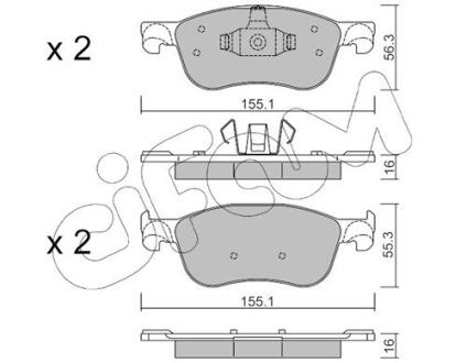 CIFAM FORD Колодки гальмівні передні FIESTA VII (HJ, HF) 1.0 EcoBoost 17- 822-1142-0