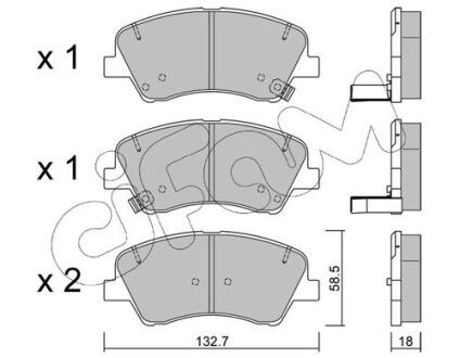 KIA колодки гальм. передн. Rio 17-, HYUNDAI ACCENT V (HC) 1.4 18- CIFAM 822-1167-0 (фото 1)