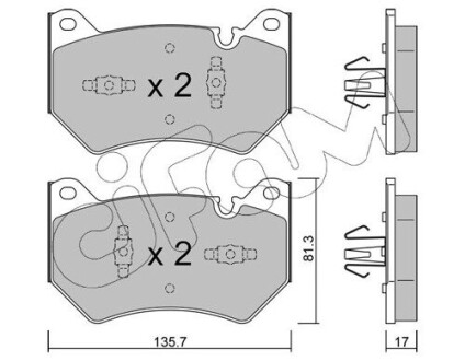 CIFAM AUDI гальмівні колодки передні Q5 16- 822-1170-1