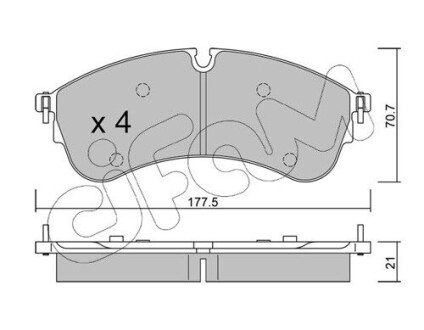 CIFAM VW гальмівні колодки передні CRAFTER 2.0 TDI RWD 16-, MAN 822-1174-0