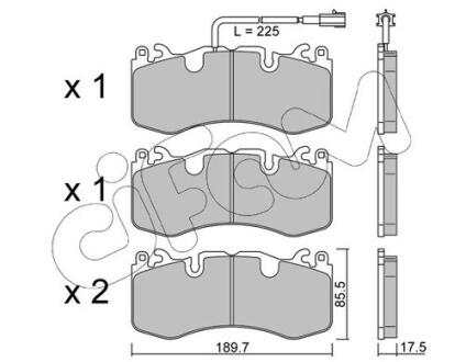 CIFAM MASERATI Комплект гальмівних колодок передні LEVANTE Джип (M161) 3.0 Q4 16- 822-1202-0