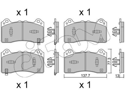 CIFAM FORD колодки гальмівні передні (з датчиком зносу) MUSTANG MACH-E (CGW) EV 20- 822-1220-1