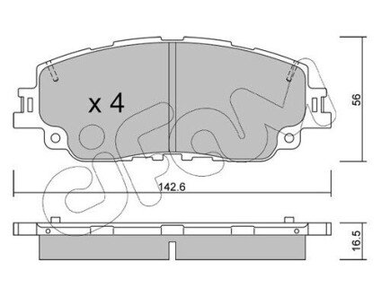 CIFAM TOYOTA Гальмівні колодки передн. RAV4 V, Camry 17- 822-1227-0