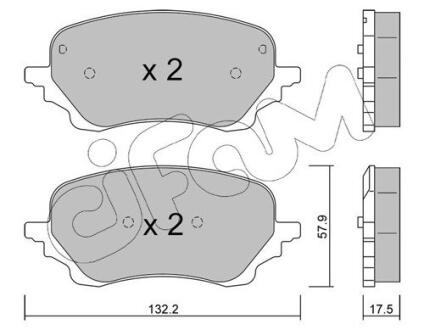 CIFAM FORD Комплект гальмівних колодок передні PUMA (J2K, CF7) 1.5 EcoBlue 20- 822-1247-0