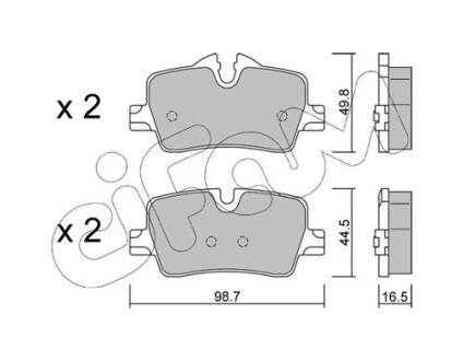 CIFAM BMW Колодки гальмівні задні 2 G42, G87, 3 (G20, G80, G28) 316d, G21, G81, G22, G82 822-1264-0