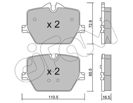 CIFAM BMW Колодки гальмівні задні 2 (G42, G87), G20, G80, G28, G21, G81, G22 822-1266-0