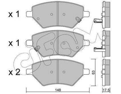 CIFAM CHERY Комплект гальмівних колодок передні TIGGO 7 1.5 16- 822-1286-0