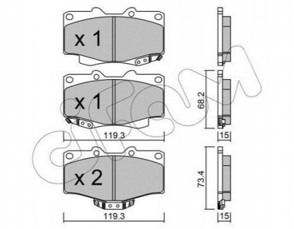 Тормозные колодки (передние) CIFAM 822-129-0 (фото 1)